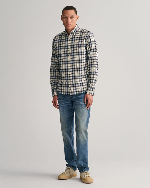 Gant Reg UT Brushed Oxford Check Shirt - Blue Air