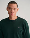 Gant Classic Cotton Crew Neck Sweater - Tartan Green