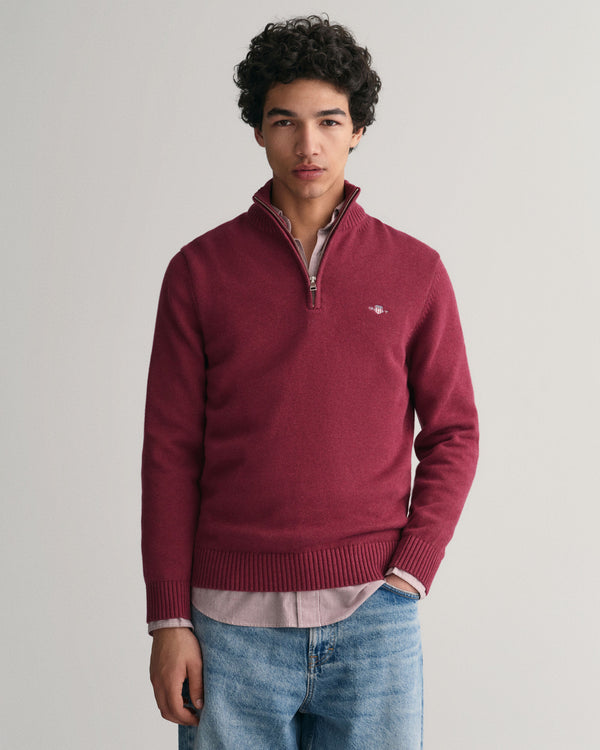 Gant Casual Cotton Half Zip - Plumped Red