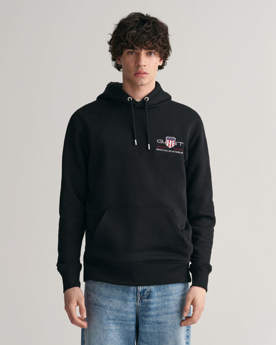 Gant Reg Medium Archive Shield Hoodie - Black [Size L]