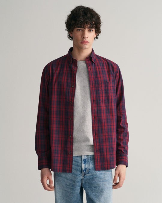 Gant Reg Archive Poplin Plaid Shirt - Plumped Red [Size 2XL]