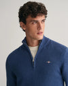 Gant Casual Cotton Half Zip - Dark Jeans/Blue Melange [Size XL]
