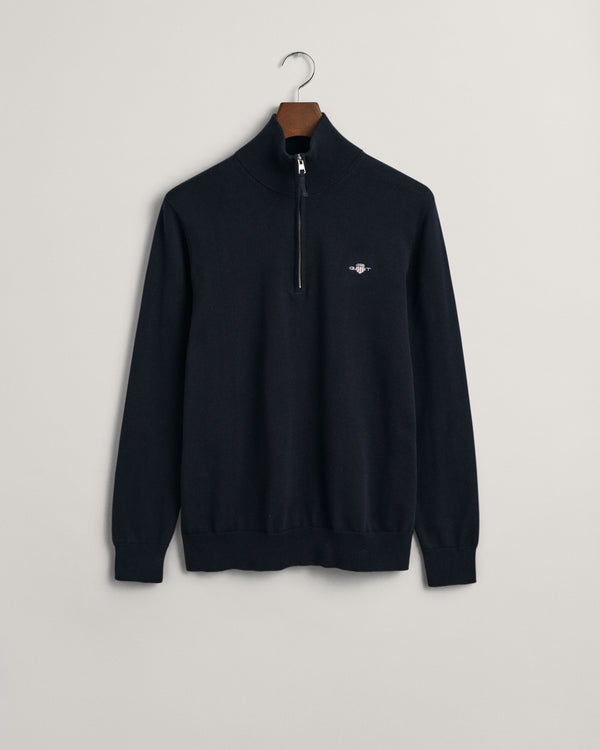 Gant Classic Cotton Half Zip - Evening Blue