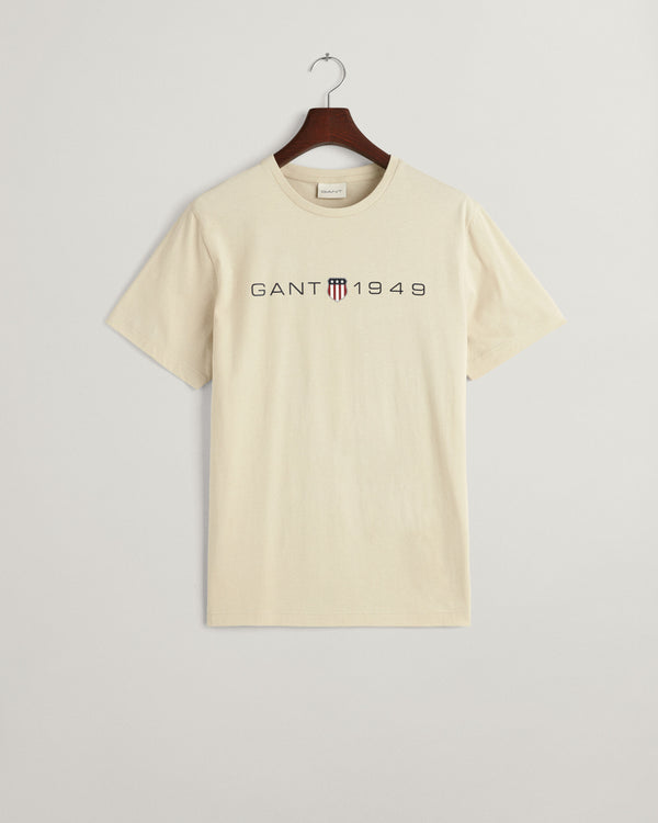 Gant Printed Graphic SS T-Shirt - Silky Beige (Size S)