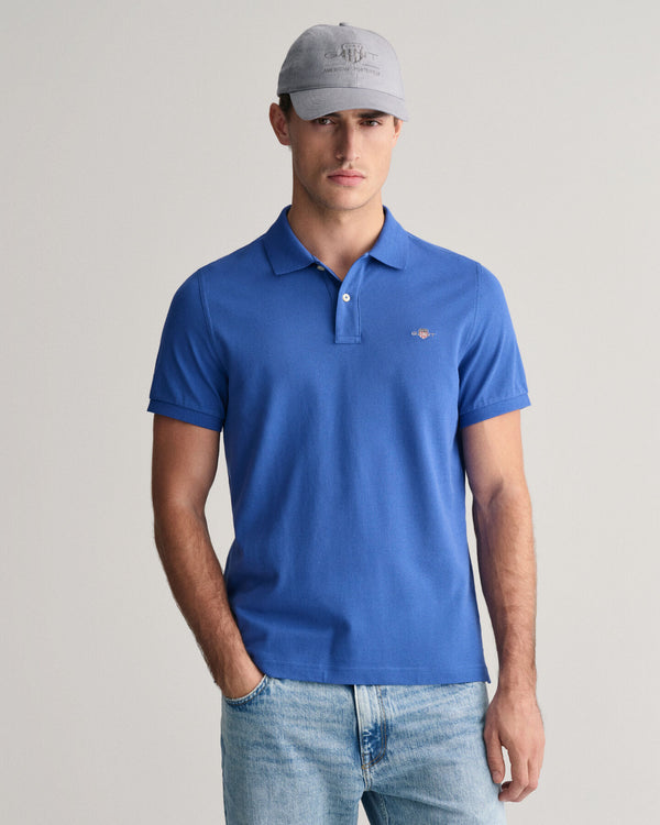 Gant Reg Shield SS Pique Polo - Rich Blue