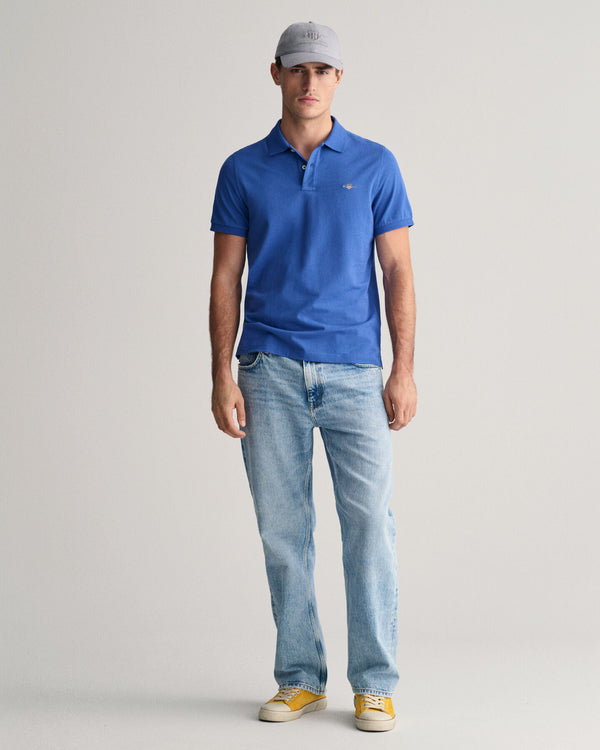 Gant Reg Shield SS Pique Polo - Rich Blue