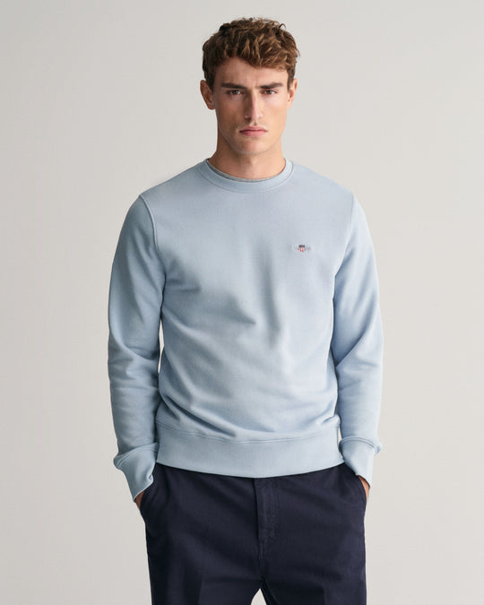 Gant Reg Shield C-Neck Sweat - Dove Blue [Size XL]