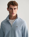 Gant Reg Shield Half Zip Sweat - Dove Blue