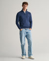 Gant Classic Cotton Half Zip - Dark Jeansblue Melange