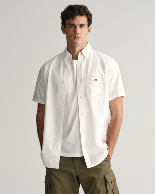 Gant Reg Oxford SS Shirt - White [Size M]