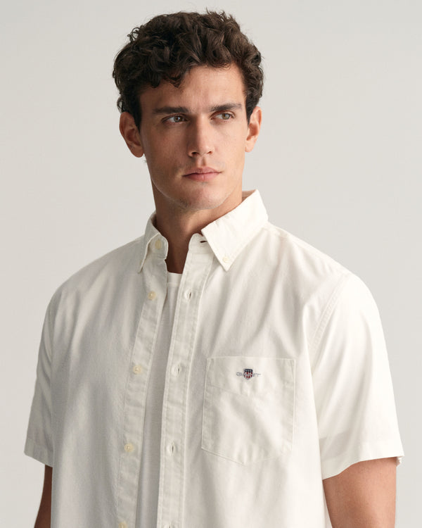 Gant Reg Oxford SS Shirt - White
