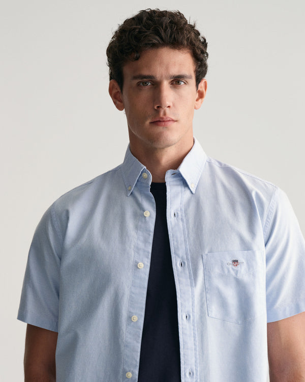 Gant Reg Oxford SS Shirt - Light Blue