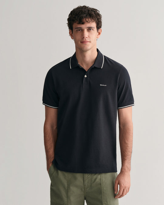 Gant Tipping SS Pique Rugger - Evening Blue [Size L]