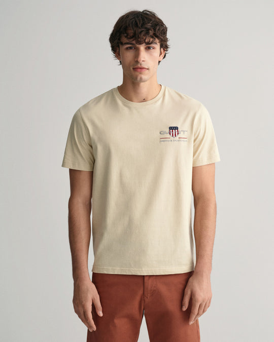 Gant Reg Archive Shield Emb SS T-Shirt - Silky Beige