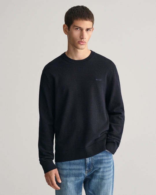 Richard James Textured Knit Crew Neck - Lilac – MALFORD OF LONDON