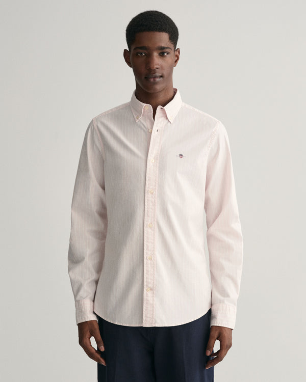 Gant Reg Oxford Stretch Stripe Shirt - Light Pink