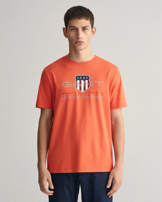 Gant Reg Archive Shield SS T-Shirt - Burnt Orange