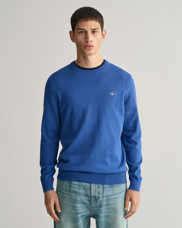 Gant Classic Cotton C-Neck - Rich Blue