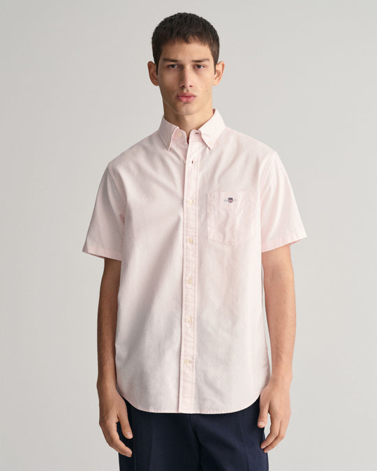 Gant Reg Oxford SS Shirt - Light Pink
