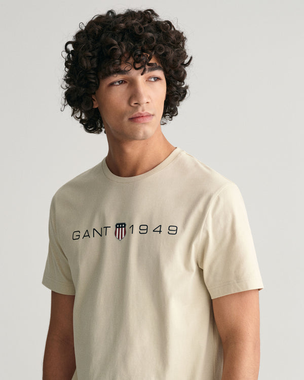 Gant Printed Graphic SS T-Shirt - Silky Beige (Size S)