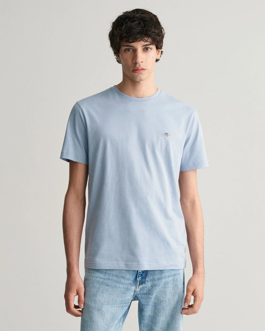 Gant Reg Shield SS T-Shirt - Dove Blue [Size XL]