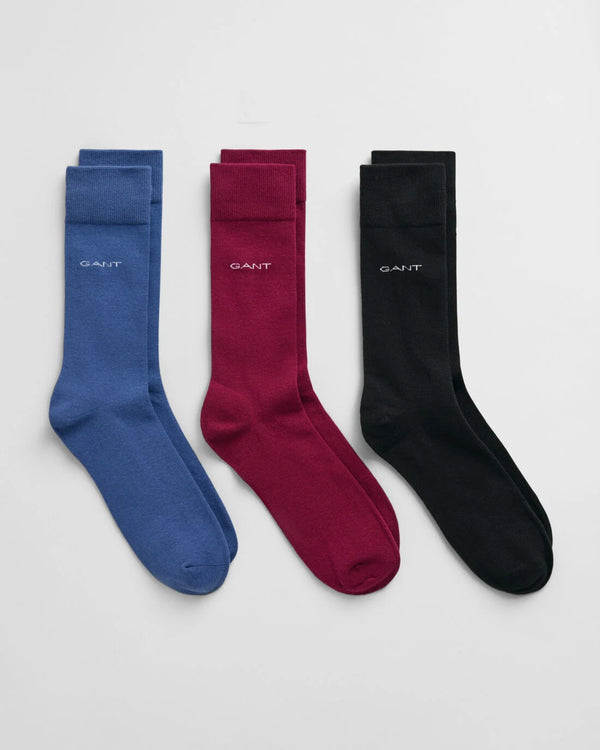 Gant Soft Cotton Socks 3-Pack - Vintage Blue