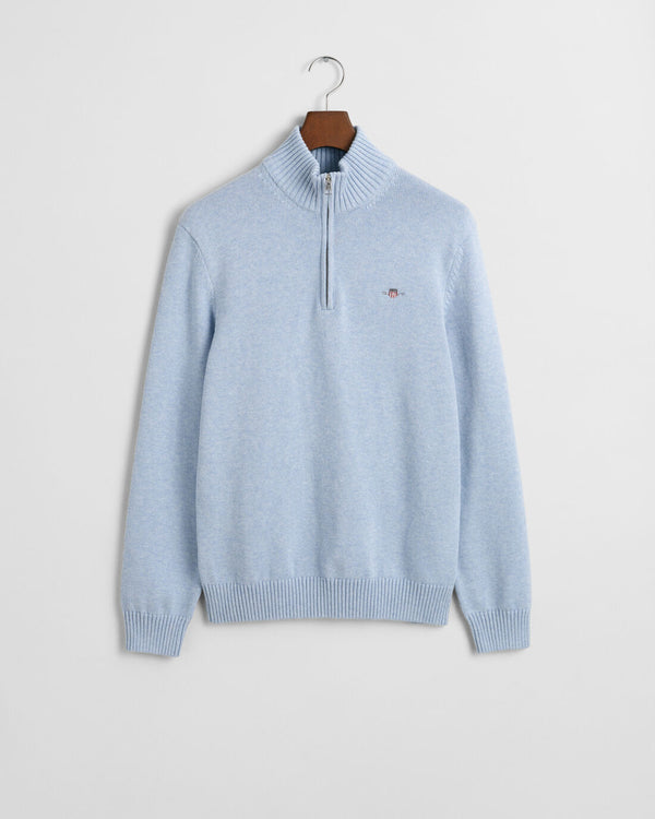 Gant Casual Cotton Half Zip - Light Blue Melange