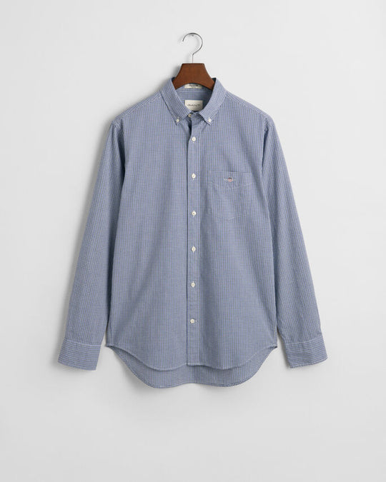 Gant Reg Poplin Micro Gingham Shirt - College Blue [Size XL]