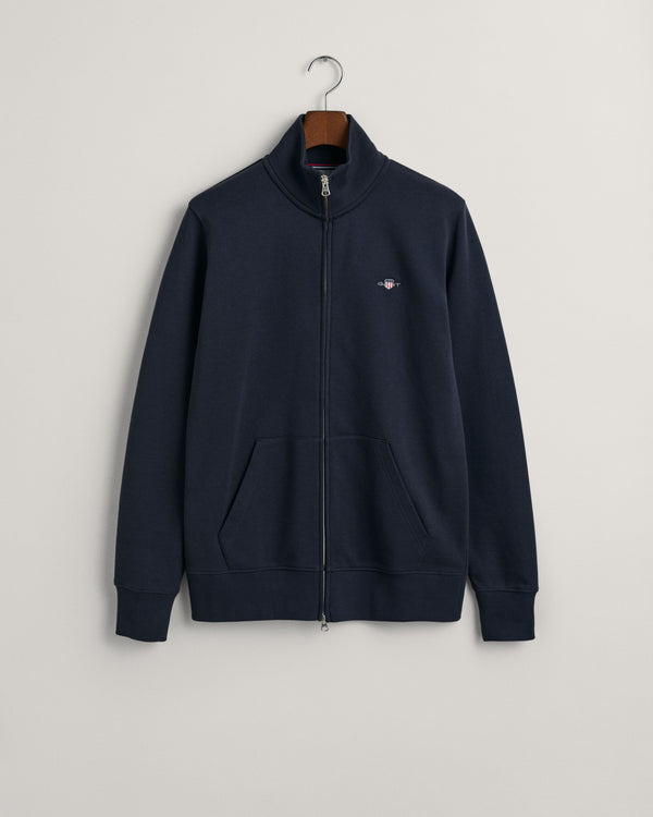 Gant Reg Shield Full Zip Sweat - Evening Blue