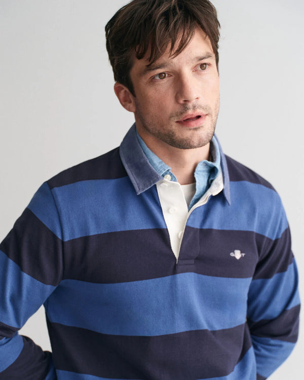 Gant Striped Chambray Heavy Rugger - Vintage Blue