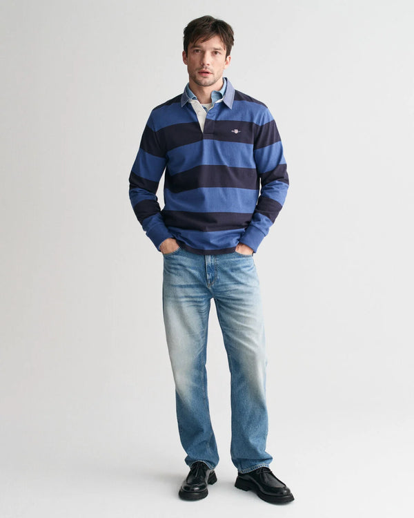 Gant Striped Chambray Heavy Rugger - Vintage Blue