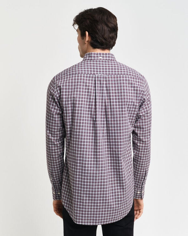 Gant Reg Poplin Small Check Shirt - Plumped Red