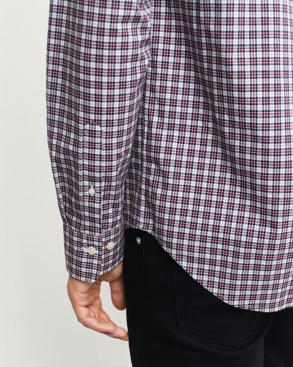 Gant Reg Poplin Small Check Shirt - Plumped Red