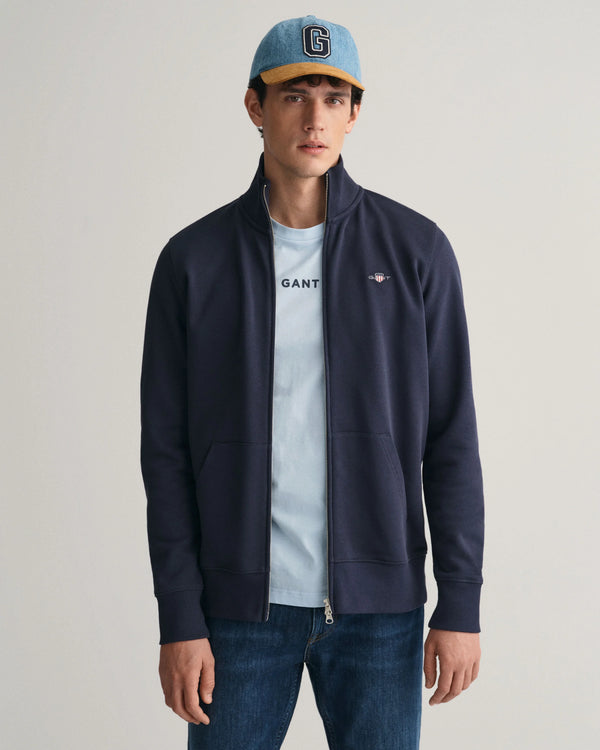 Gant Reg Shield Full Zip Sweat - Evening Blue