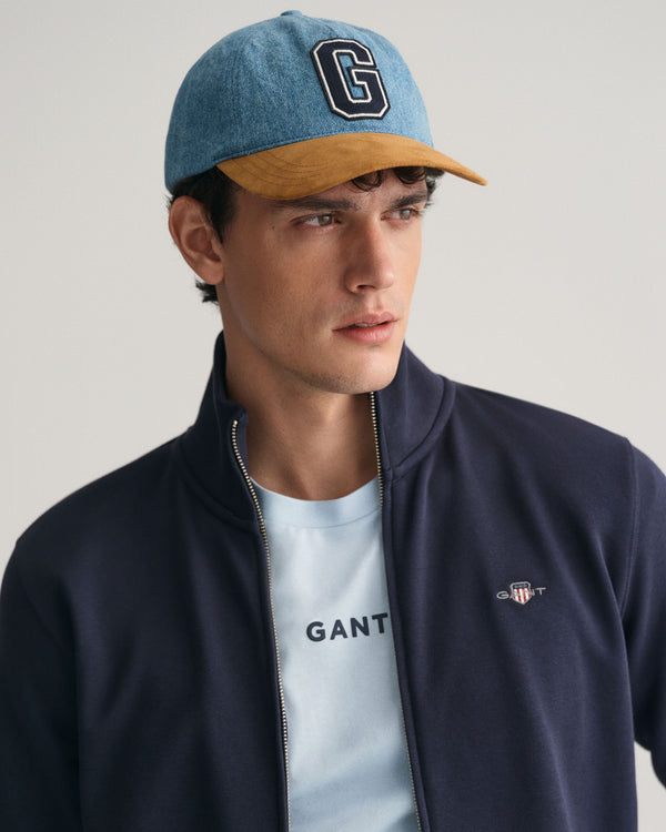 Gant Reg Shield Full Zip Sweat - Evening Blue