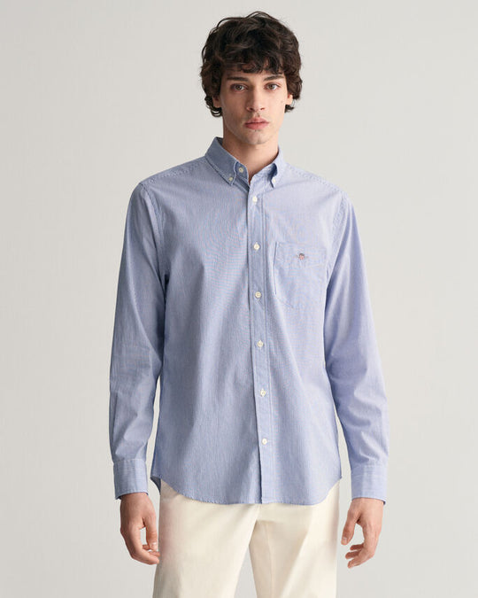 Gant Reg Poplin Banker Shirt - College Blue [Size XL]