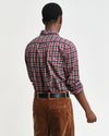 Gant Reg Light Twill Check Shirt - Wine Red