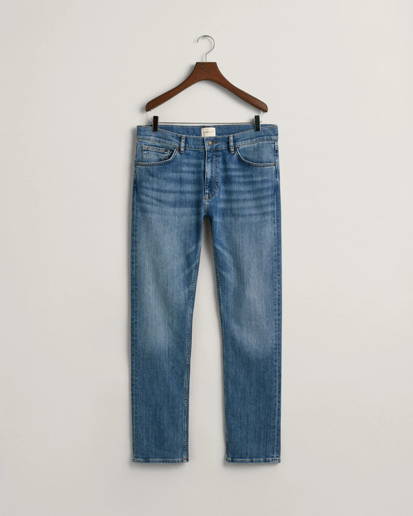 Gant Regular Fit Jeans - Mid Blue Worn In