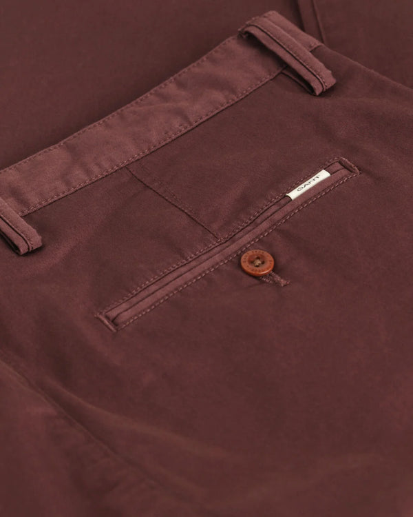 Gant Regular Twill Chinos - Dark Mahogany