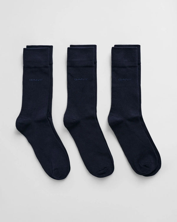 Gant Soft Cotton Socks 3-Pack - Marine