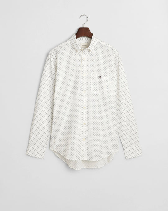 Gant Reg Micro Print Shirt - Eggshell