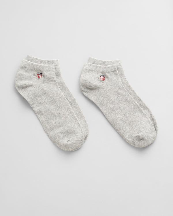 Gant Shield Ankle Socks 2-Pack - Light Grey Melange