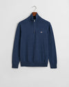 Gant Classic Cotton Half Zip - Dark Jeansblue