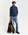 Gant Classic Cotton Half Zip - Dark Jeansblue