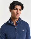 Gant Classic Cotton Half Zip - Dark Jeansblue