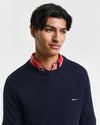 Gant Cotton Pique C-Neck - Evening Blue