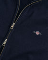 Gant Casual Cotton Zip Cardigan - Evening Blue