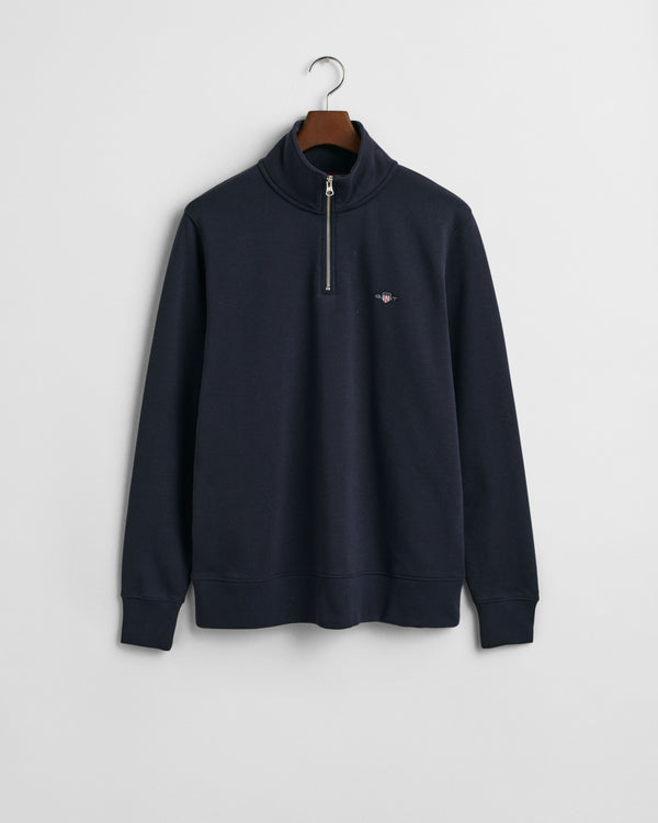Gant Regular Shield Half Zip Sweat - Evening Blue