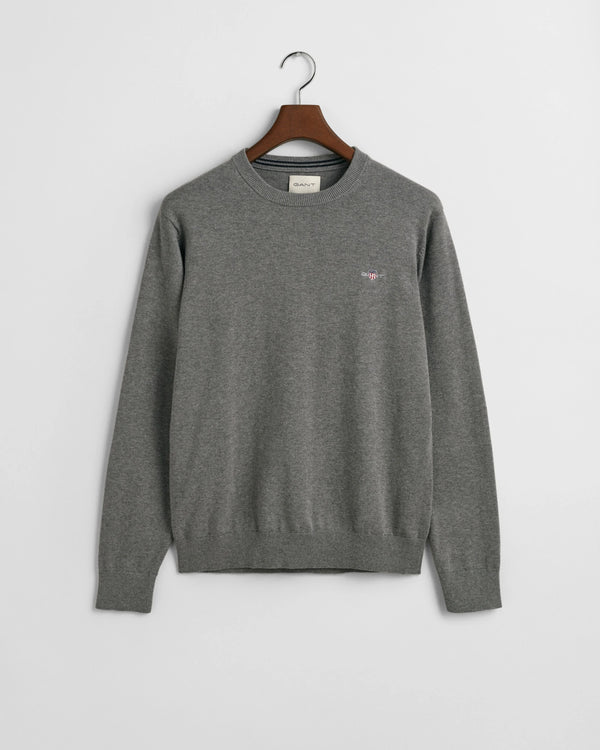 Gant Classic Cotton C-Neck - Dark Grey Melange