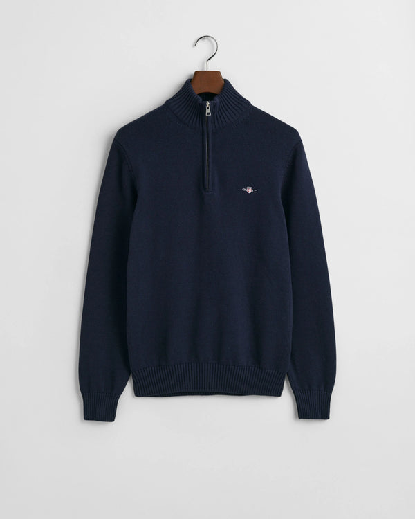 Gant Casual Cotton Half Zip - Evening Blue